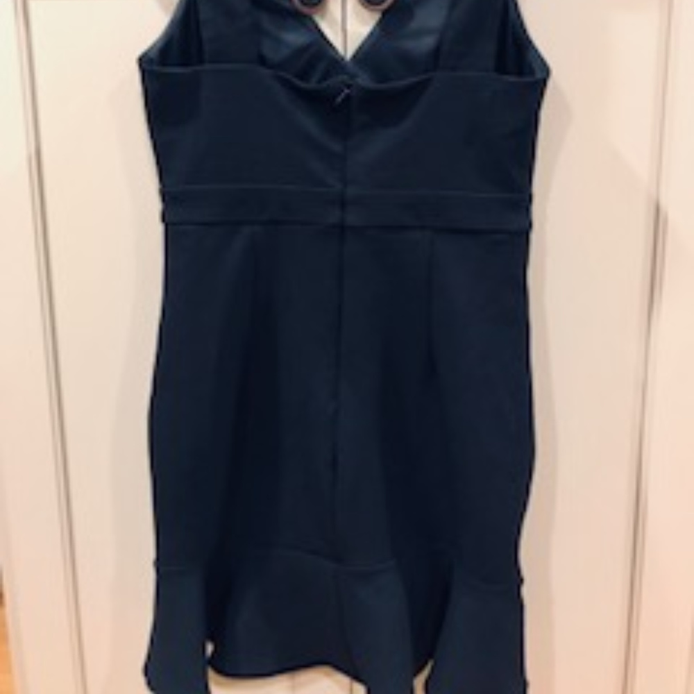 AQUA Black Ruffle-Hem Ponte Dress - Small - Picture 6 of 6